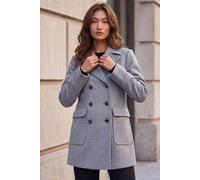 Roman Women's Double Breasted Longline Coat in Charcoal | Size: 18