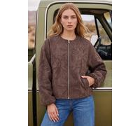 Roman Women's Embroidered Bomber Jacket in Brown | Size: 18 Roman Brown 18