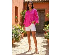 Roman Women's Embroidered Dot Top in Cerise | Size: 16 Roman Cerise 16