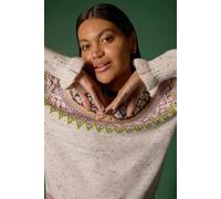 Roman Fairisle Jumper for Women UK - Ladies Stretch Sweater Knitwear Knitted Winter Pullover Autumn Everyday Holiday Round Neckline Comfy Long Sleeve Soft Pull On - Multi - Size 18