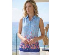 Roman Women's Floral Border Blouse in Blue | Size: 16