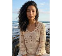 Roman Women's Floral Crochet Tunic Top in Natural | Size: 14 Roman Natural 14