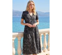 Roman Women's Floral Denim Shirt Dress in Black | Size: 14 Roman Black 14