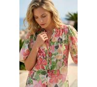 Roman Women's Floral Gathered Blouse in Pink | Size: 12 Roman Pink 12