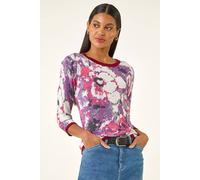 Roman Women's Floral Metallic Knit Top | Size: 20 Roman Multicolor 20