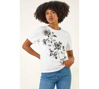 Roman Women's Floral Print Cotton Top in Ivory | Size: 20 Roman Ivory 20
