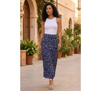 Roman Originals Gathered Skirt for Women UK Ladies Midi Maxi Long Stretchy Jersey Casual Smart Party Going Out Fit Flare Elasticated Waist Flattering A line Skater Swing - Navy Grey - Size 18
