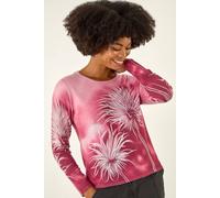 Roman Women's Floral Print Knit Jumper in Pink | Size: 10