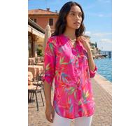 Roman Women's Floral Print Longline Blouse in Cerise | Size: 12
