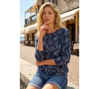 Roman Women's Floral Print Snit Top in Navy | Size: 18