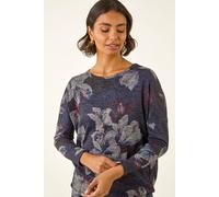 Roman Women's Floral Printed Bubble Hem Top | Size: 10 Roman Multicolor 10