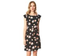 Floral Spot Frill Sleeve Shift Dress Roman Black 20