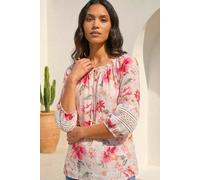 Roman Women's Floral Tie Front Top in Pink | Size: 20 Roman Pink 20