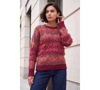 Roman Women's Fluffy Space Dye Jumper in Red | Size: 12