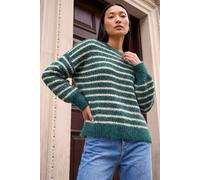 Roman Fluffy Yarn Jumper for Women UK Ladies Thick Sweater Warm Cosy Chunky Knitted Pullover Winter Furry Casual Smart Textured Everyday Cuddly Soft Knitwear - Forest - Size 14