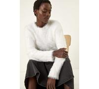 Roman Women's Fluffy Stripe Knit Jumper in Ivory | Size: 18 Roman Ivory 18