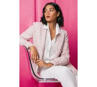 Frayed Edge Boucle Check Jacket Roman Pink 20