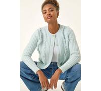 Roman Women's Fringe Knit Cardigan in Light Blue | Size: 20 Roman Light Blue 20