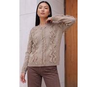 Roman Women's Fringe Knit Jumper in Beige | Size: 10