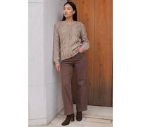 Roman Women's Fringe Knit Jumper in Beige | Size: 20