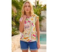 Roman Women's Fruit Print Shell Top in Orange | Size: 14 Roman Orange 14