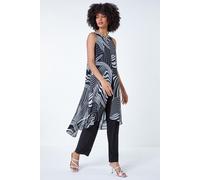 Full Length Printed Overlay Jumpsuit Roman Black 10