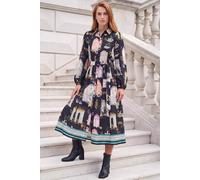 Roman Women's Garden Border Shirt Dress in Black | Size: 16