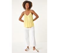 Roman Women's Gathered V-Neck Stretch Vest Top in Bright Yellow | Size: 20 Roman Bright Yellow 20