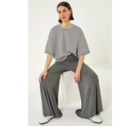Roman Women's Gathered Waist Wide Leg Trouser in Grey | Size: 10 Roman Grey 10