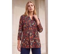 Roman Women's Geo Floral Print Pintuck Shirt in Copper | Size: 16