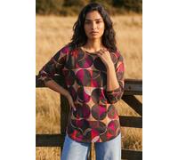 Roman Women's Geo Print Stretch Jersey Top in Orange | Size: 14 Roman Orange 14