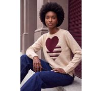 Roman Women's Heart Crew Neck Knit Jumper in Ivory | Size: 16