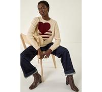 Roman Women's Heart Crew Neck Knit Jumper in Ivory | Size: 20 Roman Ivory 20