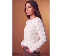 Roman Women's Heart Detail Knit Jumper in Ivory | Size: 12 Roman Ivory 12