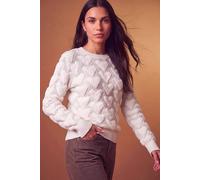 Roman Women's Heart Detail Knit Jumper in Ivory | Size: 14 Roman Ivory 14