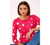 Roman Women's Heart Hotfix Print Jumper in Cerise | Size: 12
