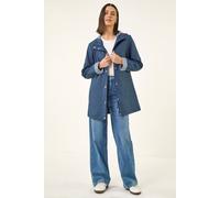 Roman Women's Hooded Stripe Rain Jacket in Navy | Size: 16 Roman Navy 16