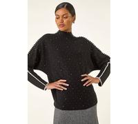Roman Women's Hotfix Blanket Stitch Knit Jumper in Black
