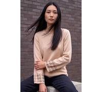 Roman Women's Hotfix Sparkle Sleeve Knit Jumper in Beige | Size: 20