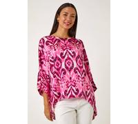 Roman Women's Ikat Print Tunic Top in Pink | Size: 18 Roman Pink 18