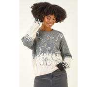 Roman Women's Jacquard Bow Knit Jumper in Grey Roman Grey One Size