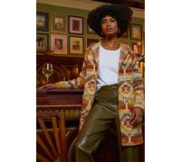 Roman Women's Jacquard Knit Cardigan Sweater in Beige | Size: 18