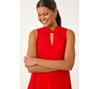 Roman Women's Keyhole Front Stretch Top in Red | Size: 10 Roman Red 10