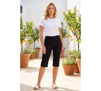Roman Knee Length Shorts for Women UK - Ladies Cropped Capri Stretch Bengaline Pants Crop Trousers Summer Legging Lounge Essentials Elasticated Casual Clothes