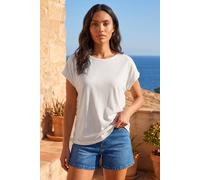 Roman Women's Lace Back Jersey Stretch Top in White | Size: 12