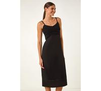 Roman Women's Lace Panel Strappy Midi Dress in Black | Size: 20 Roman Black 20