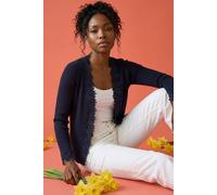 Roman Women's Lace Trim Knit Cardigan in Navy | Size: 12 Roman Navy 12