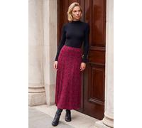 Roman Women's Leaf Print Skirt in Wine | Size: 16