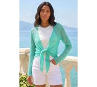 Roman Women's Light Knitted Shrug in Light Blue | Size: 14 Roman Light Blue 14