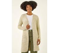 Roman Women's Metallic Longline Knit Cardigan in Gold | Size: 10 Roman Gold 10